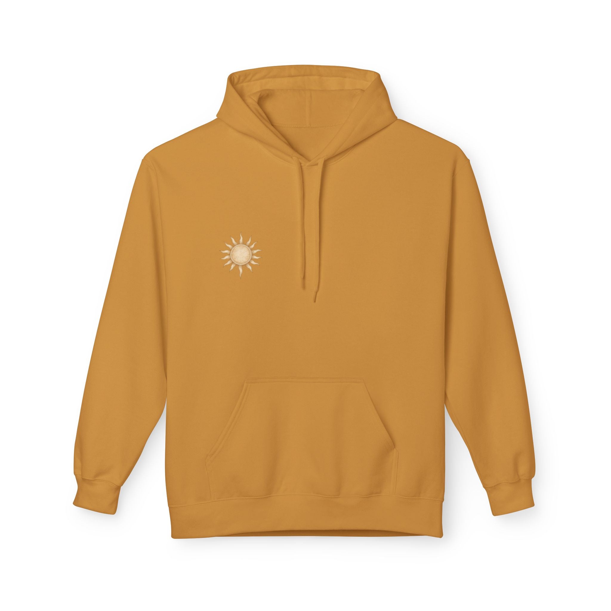 Vintage Sun Illustration Hoodie | Hand-Drawn Celestial Sunback Design