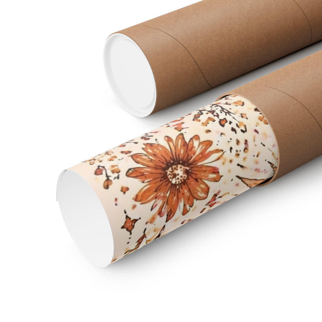 Boho Sun Face Floral Illustration Matte Vertical Poster | Sunburst Wall Art
