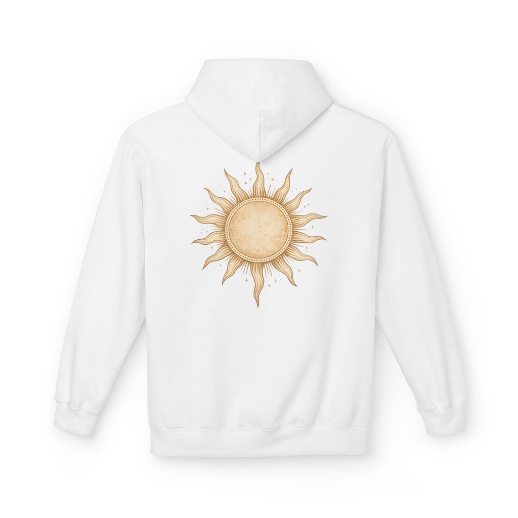 Vintage Sun Illustration Hoodie | Hand-Drawn Celestial Sunback Design