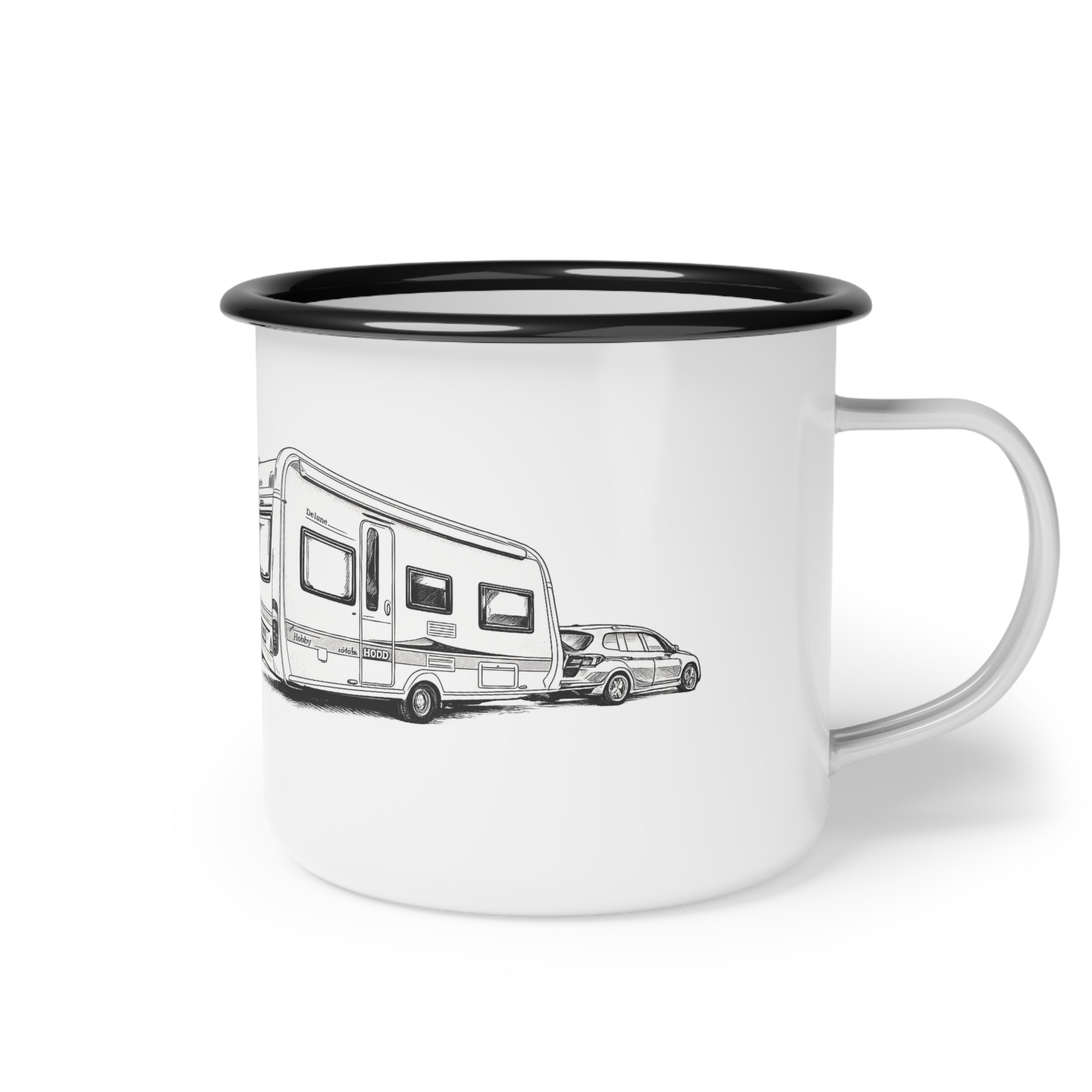 Wild & Warm Emaille-Becher | Personalisierbar für Camping & Abenteuer