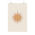 Boho Sun Face Matte Vertical Poster | Celestial Wall Art, Neutral Decor