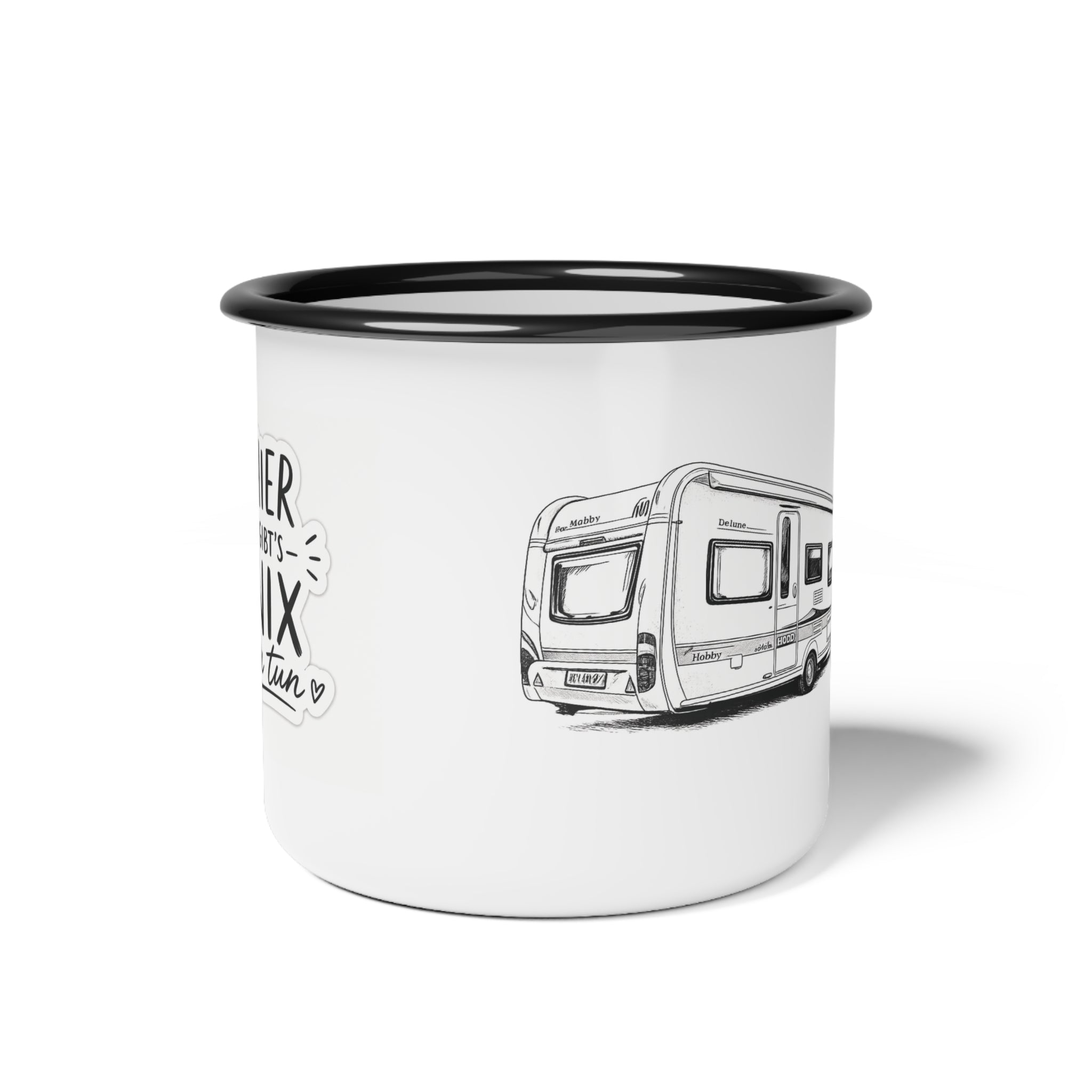 Wild & Warm Emaille-Becher | Personalisierbar für Camping & Abenteuer