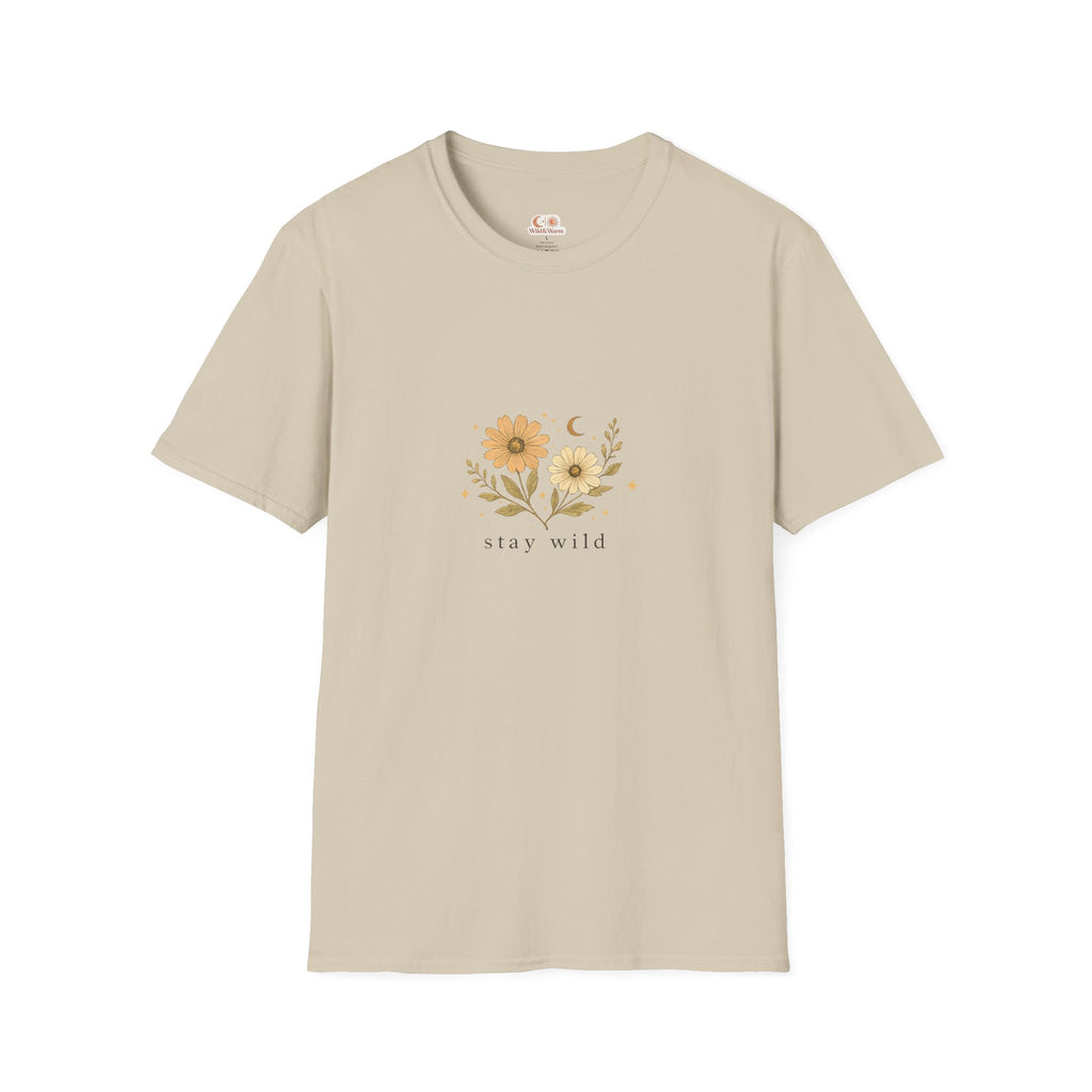 Stay Wild Floral T‑Shirt — Minimal Sunflower Graphic Tee