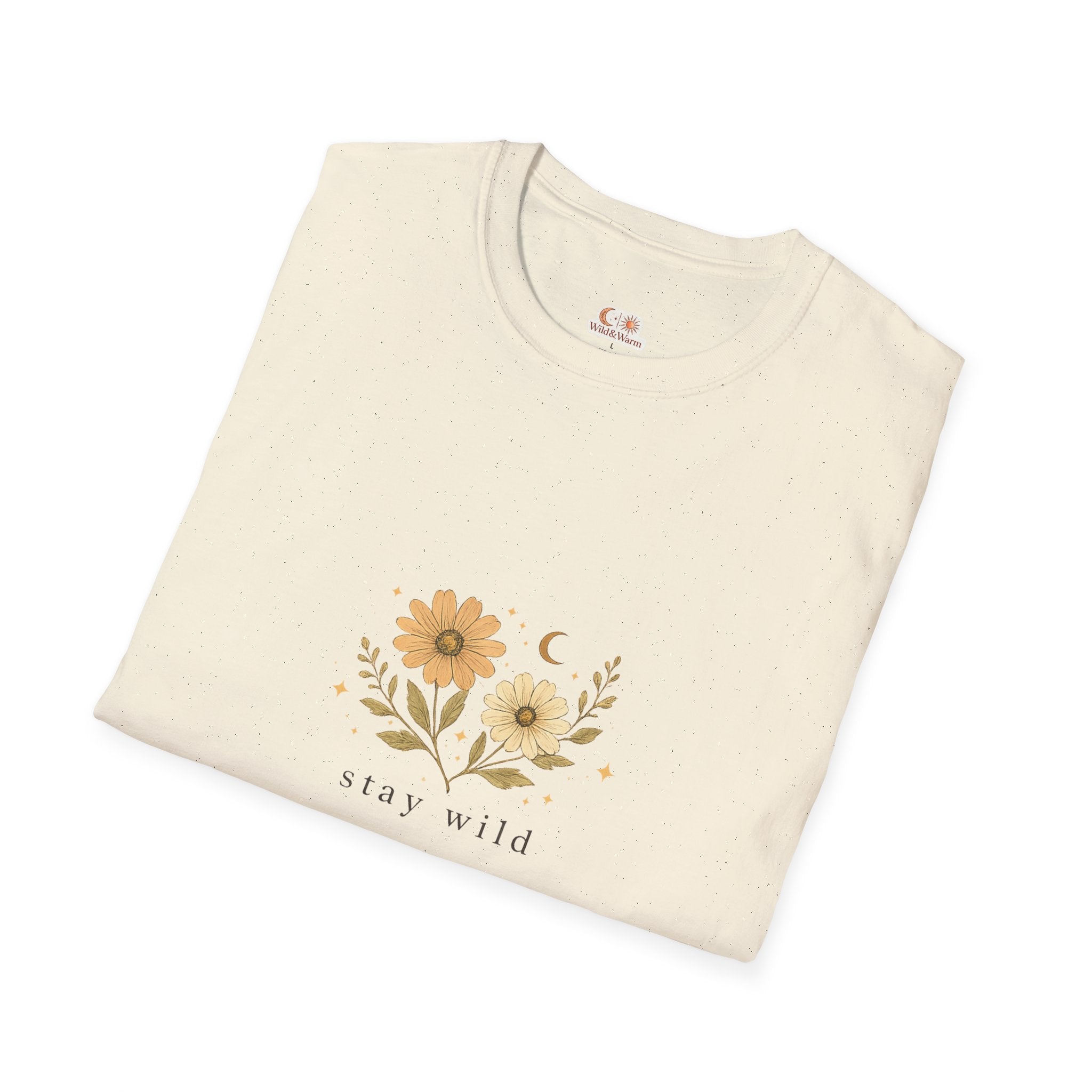 Stay Wild Floral T‑Shirt — Minimal Sunflower Graphic Tee