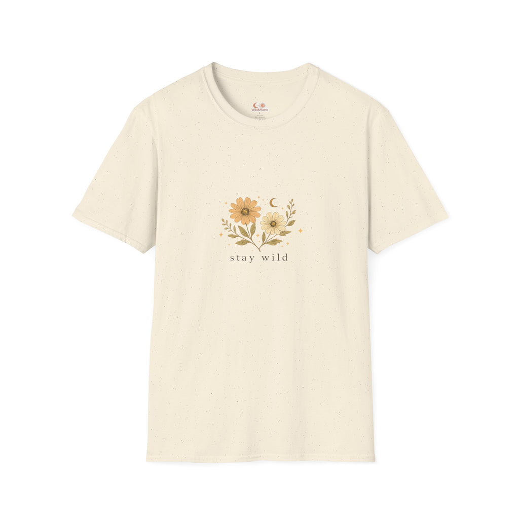 Stay Wild Floral T‑Shirt — Minimal Sunflower Graphic Tee