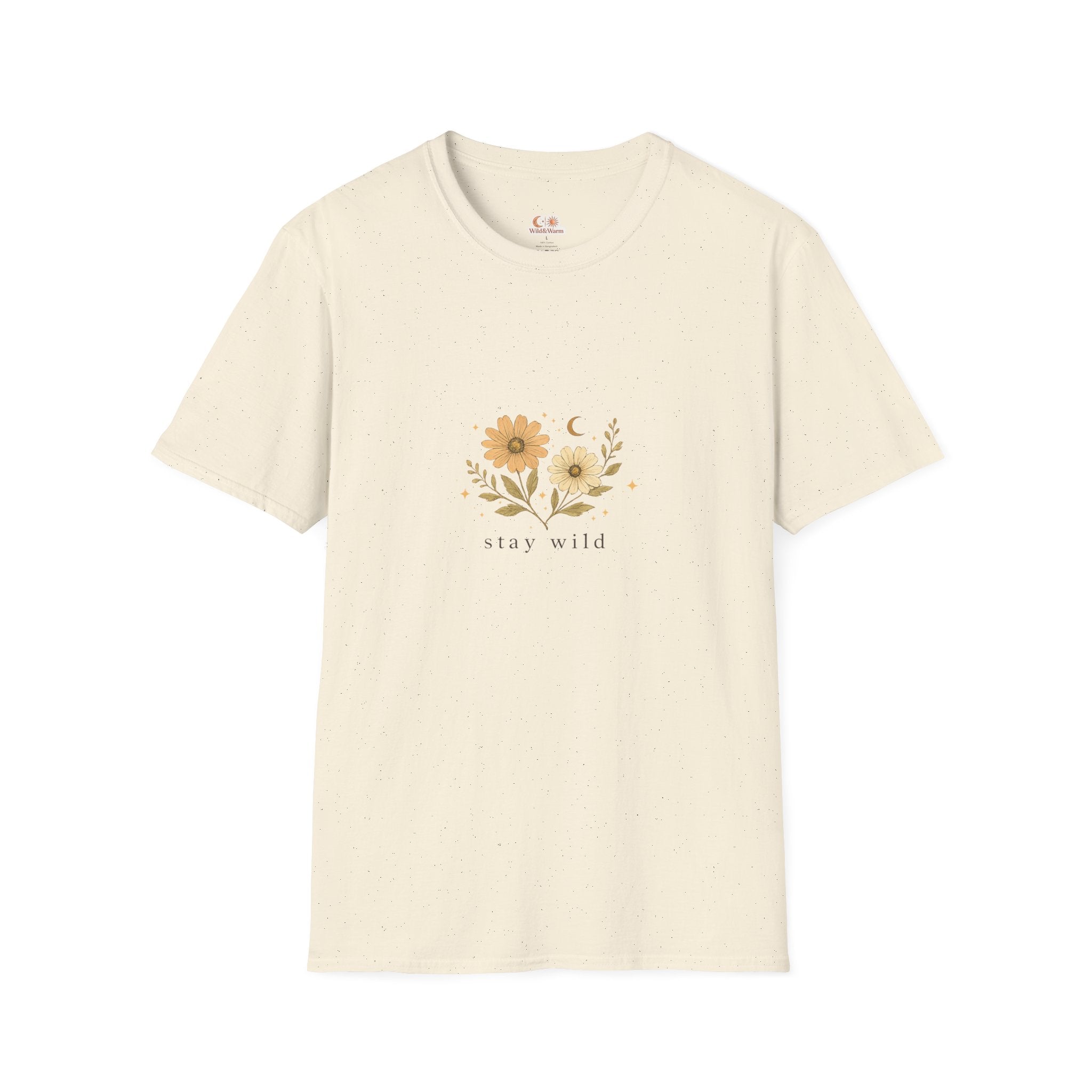 Stay Wild Floral T‑Shirt — Minimal Sunflower Graphic Tee