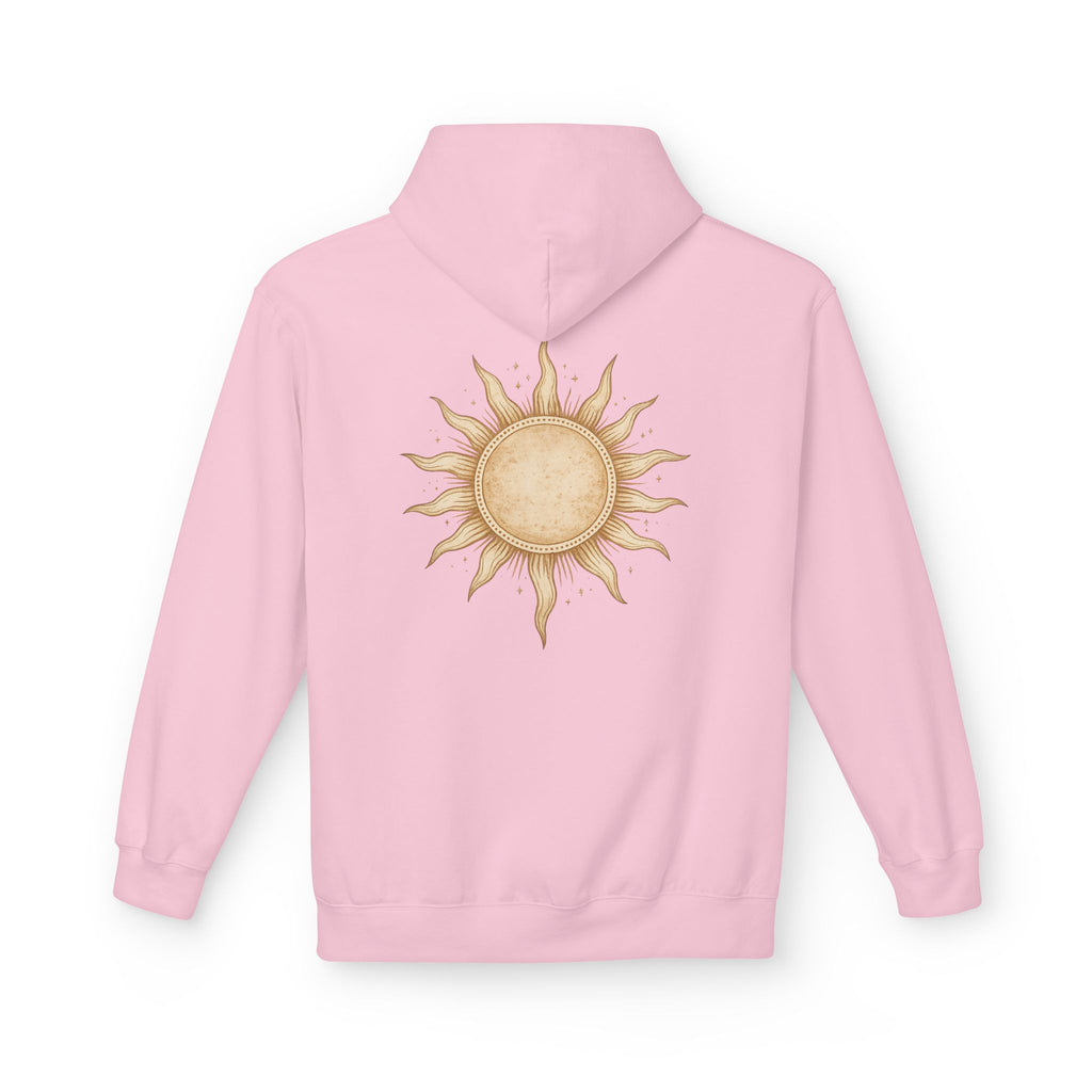 Vintage Sun Illustration Hoodie | Hand-Drawn Celestial Sunback Design