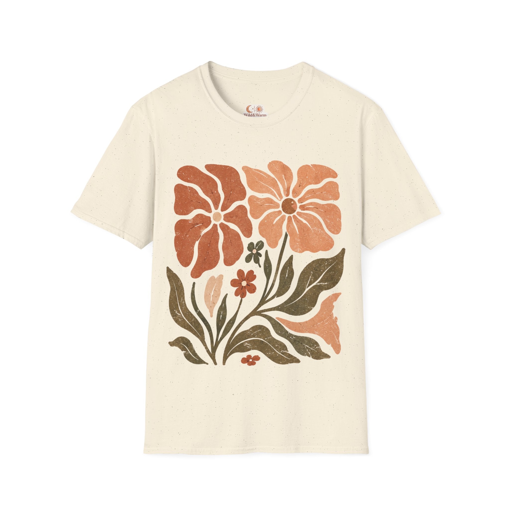 Floral Retro Block Print T-Shirt