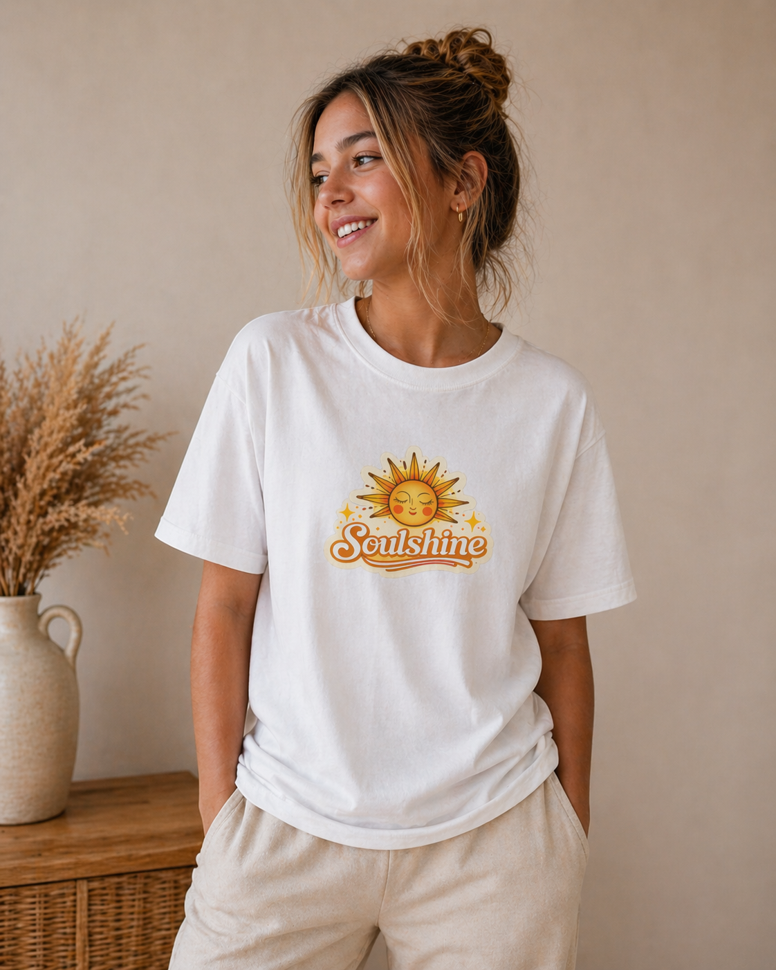 Wild & Warm Sonnen-Shirt für Teens | Handgezeichnetes Vintage-Sonnenmotiv