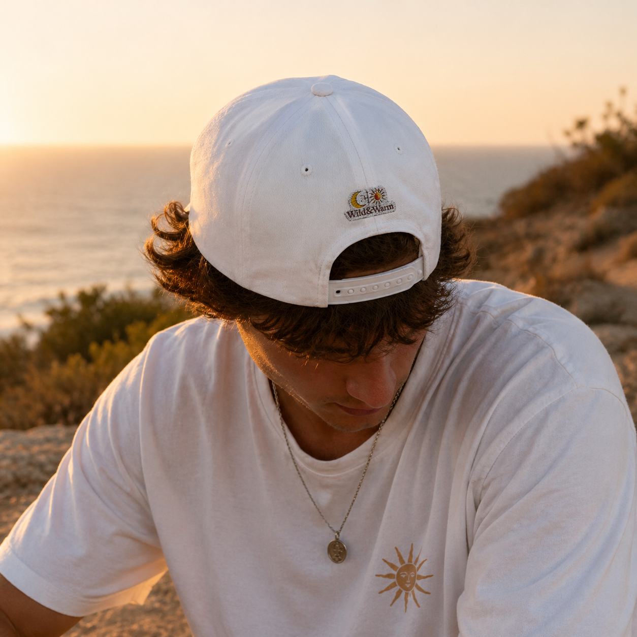 Embroidered Sun Logo Flat Bill Cap – ‘Alibi’ Vintage Surf Style Snapback