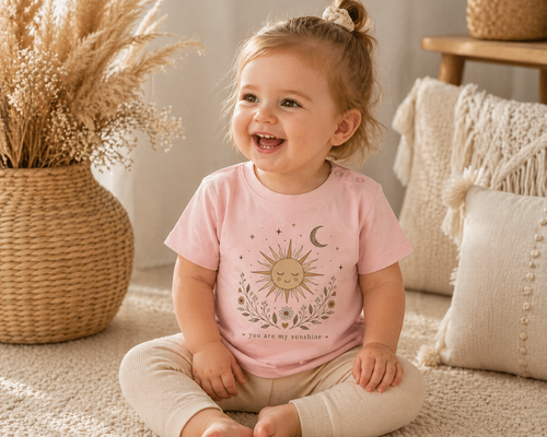 Boho Kinder T-Shirt – Sonne & Mond Design | Baby & Kleinkind Shirt