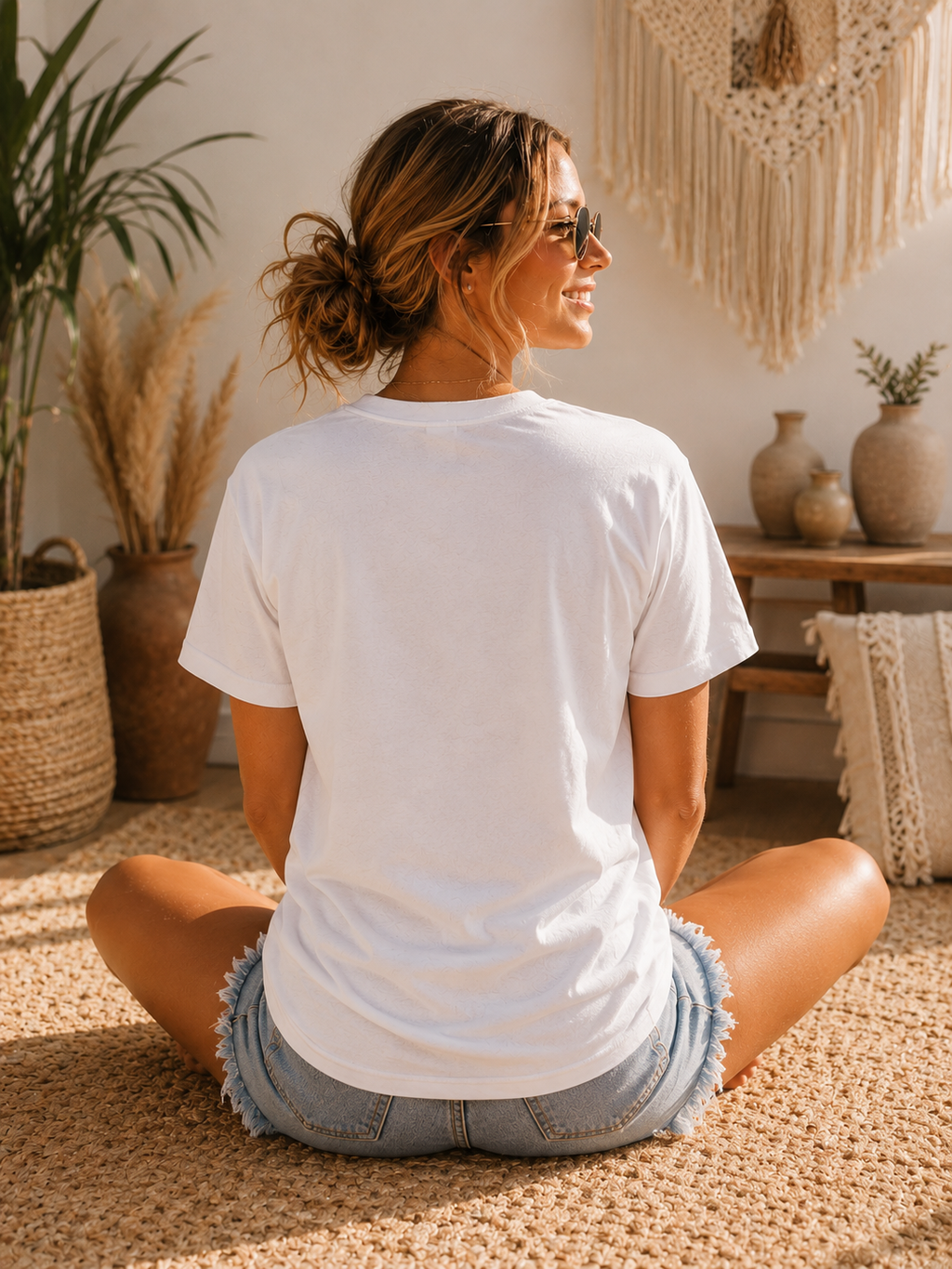 Retro Floral Sun T-Shirt — Boho Vintage Flower Graphic Tee