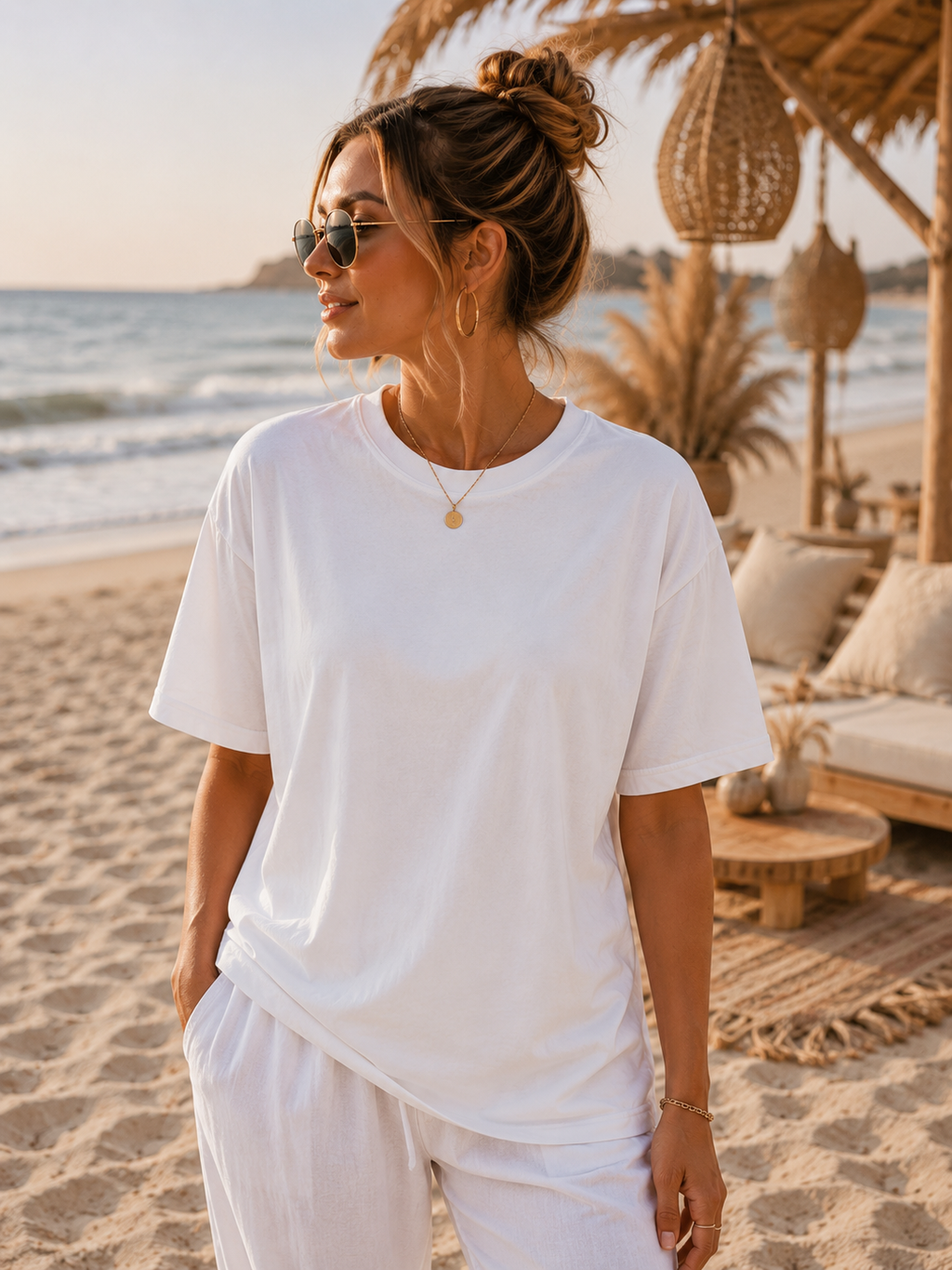 Wild Warm Graphic T-Shirt — Retro Sunset Beach Design