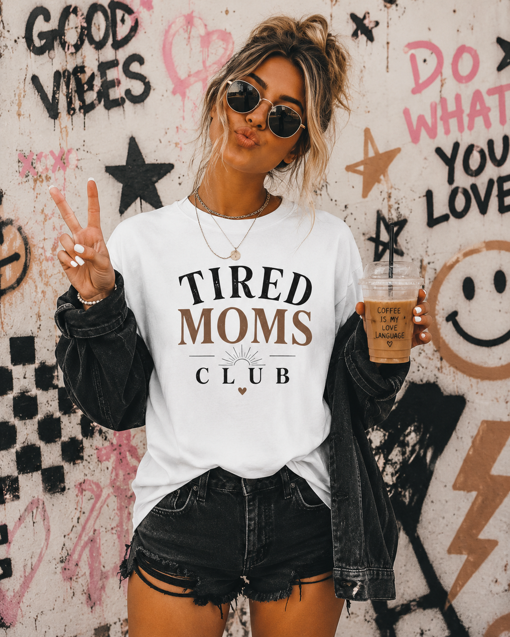 Tired Moms Club T-Shirt – Funny Mom Gift, Casual Everyday Tee