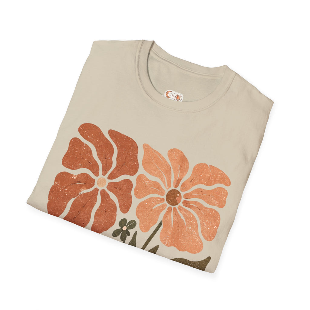 Floral Retro Block Print T-Shirt
