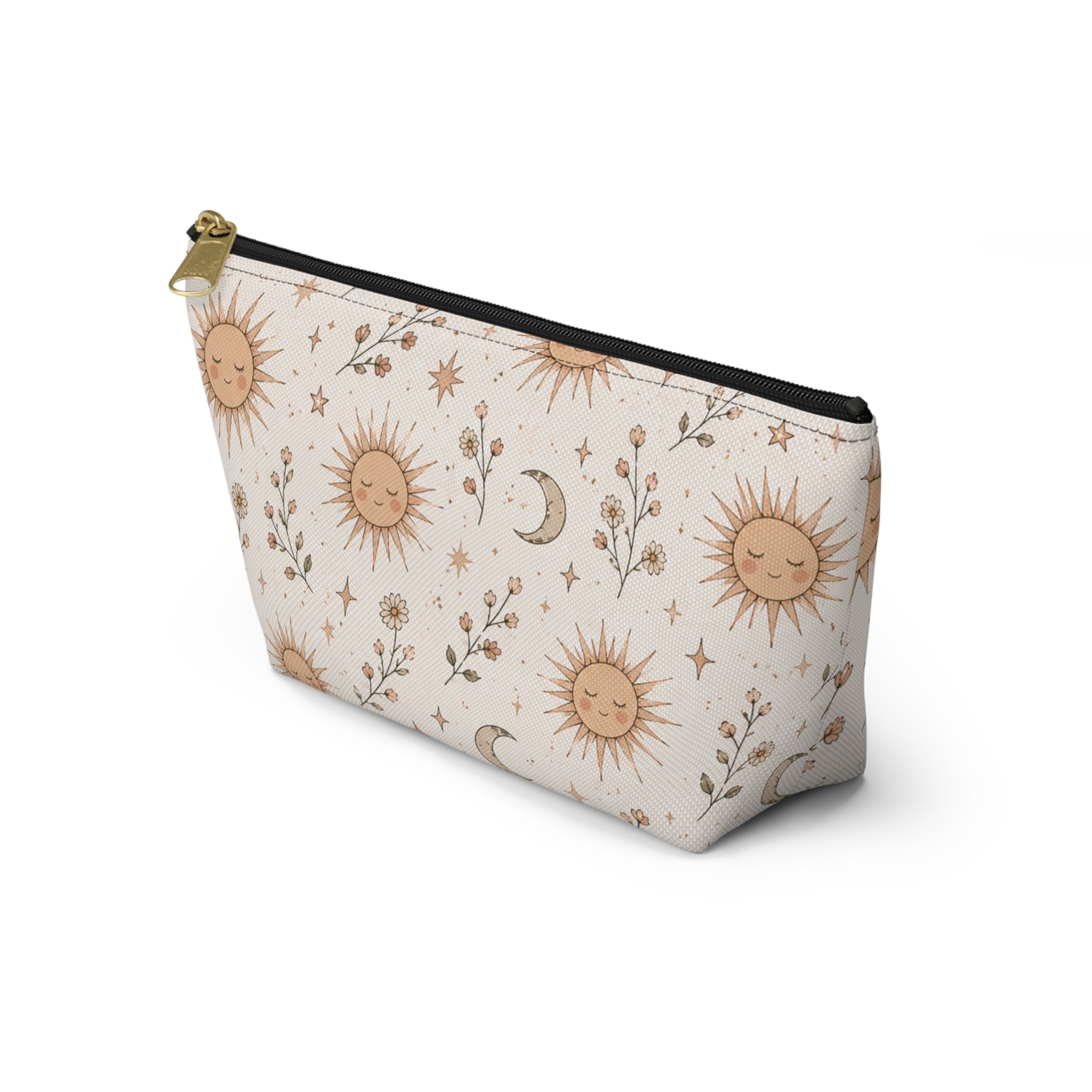 Boho Kosmetiktasche – Sonne & Mond Design | Make-up Bag | Boho Geschenk