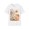 Retro Desert Sun T-Shirt — Boho Wavy Landscape Tee