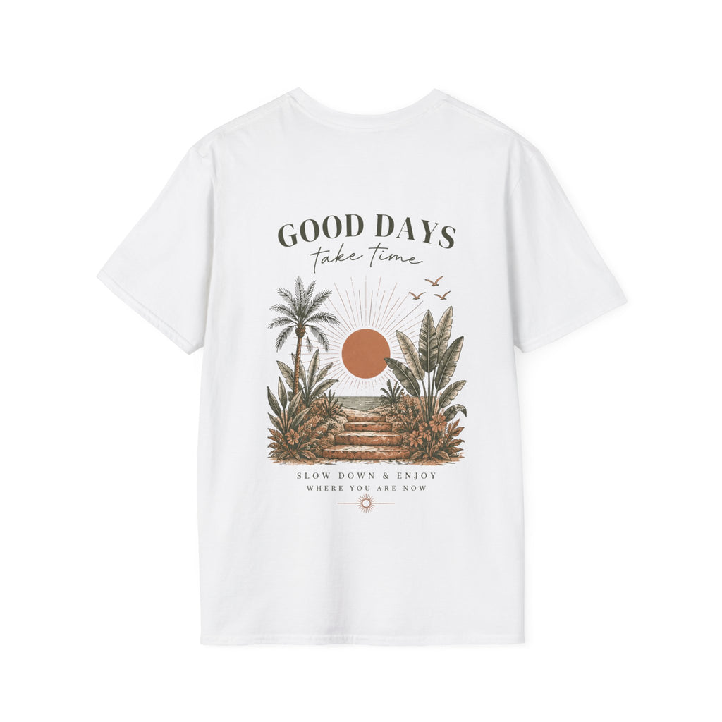 Good Days Palm Beach T-Shirt — Retro Sunset Tropical Graphic Tee