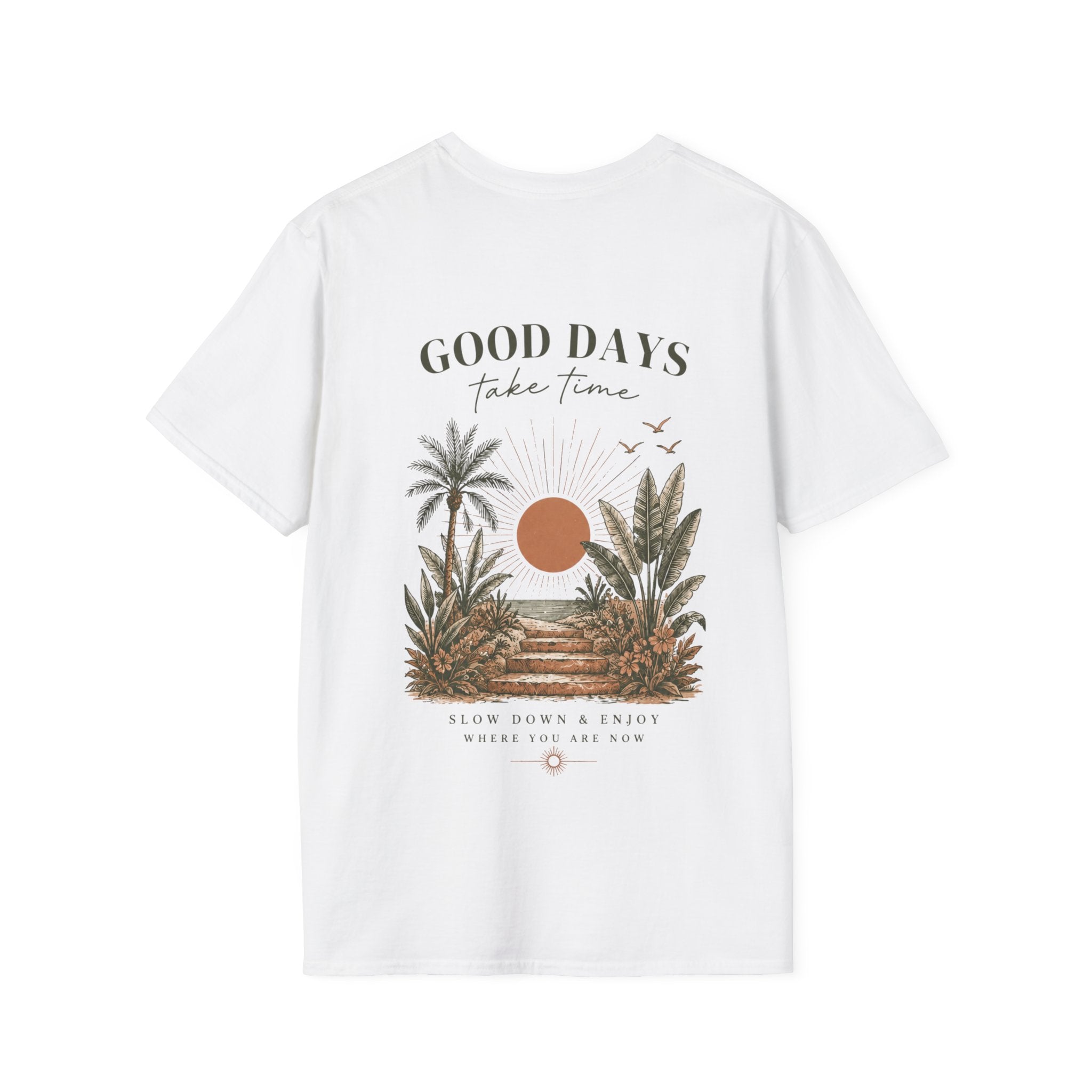 Good Days Palm Beach T-Shirt — Retro Sunset Tropical Graphic Tee