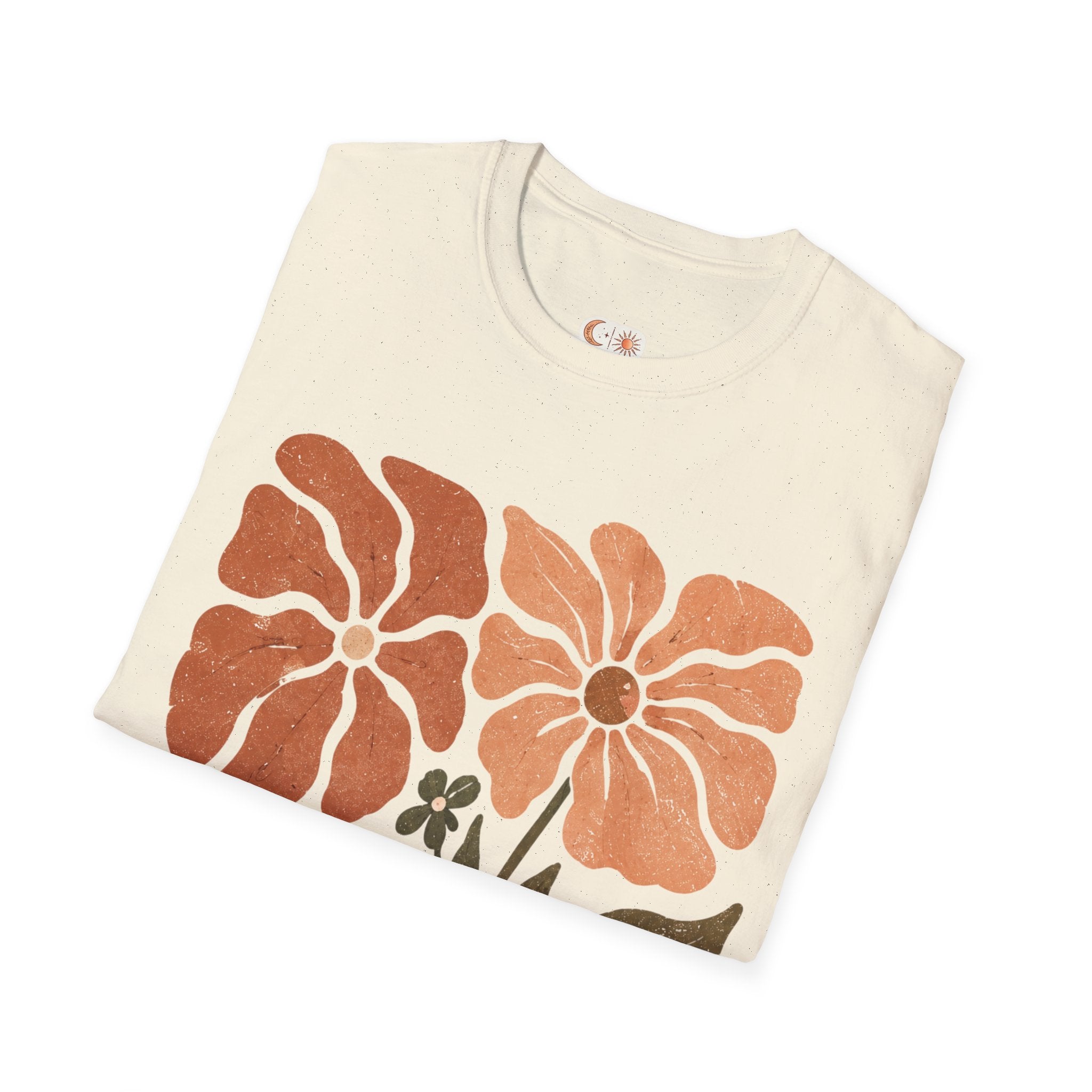 Floral Retro Block Print T-Shirt