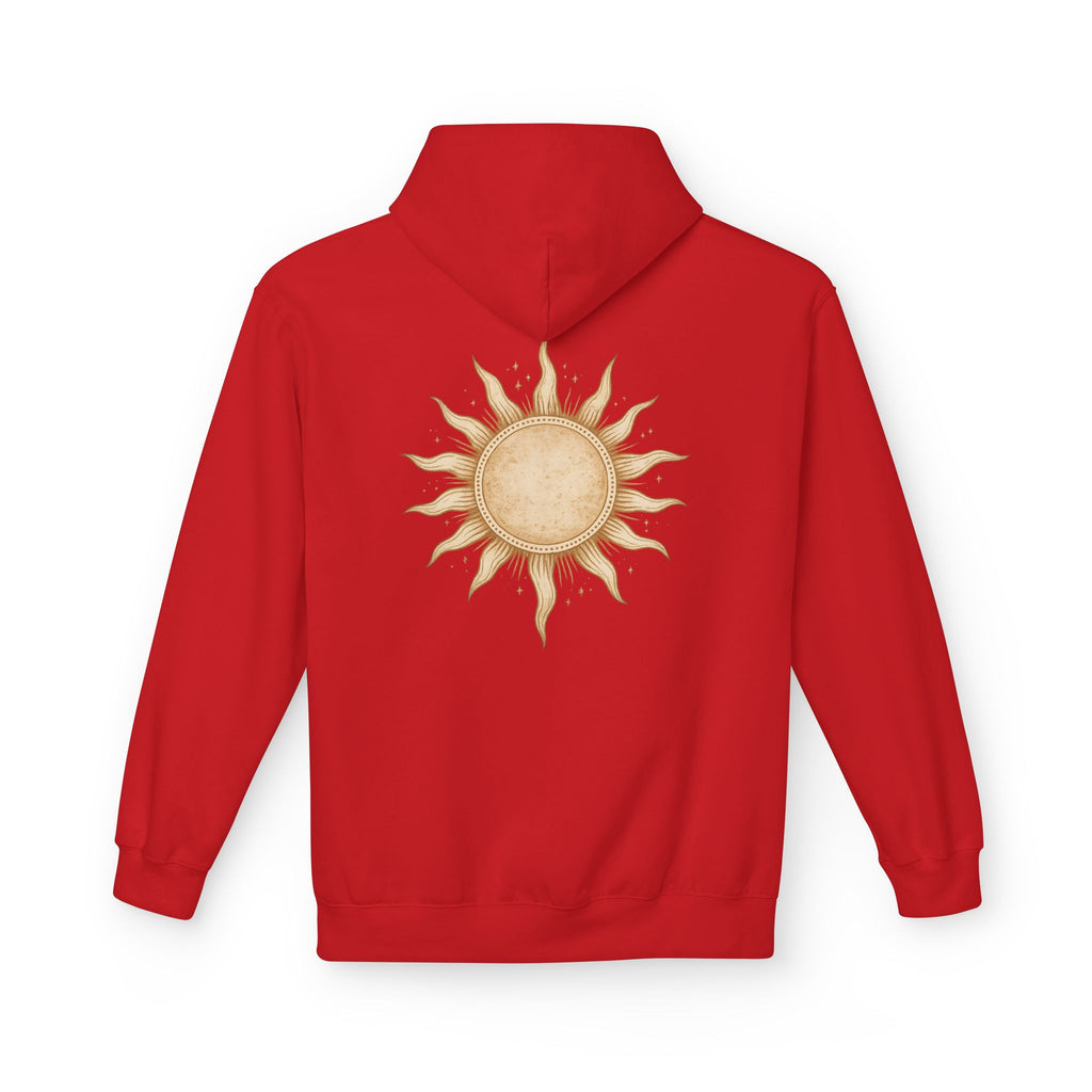 Vintage Sun Illustration Hoodie | Hand-Drawn Celestial Sunback Design